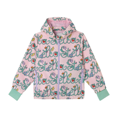Stella McCartney Kids Girls Pink Logo Windbreaker