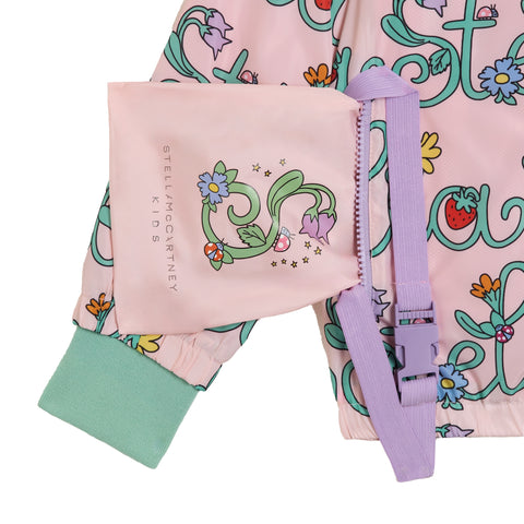 Stella McCartney Kids Girls Pink Logo Windbreaker