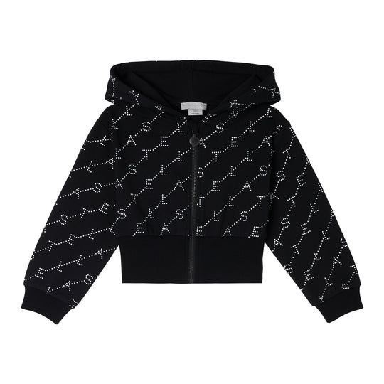 Girls Black Logo Cardigan