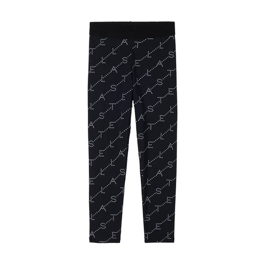 Girls Black Logo Leggings