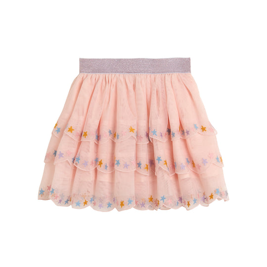 Girls Peach Tulle Skirt