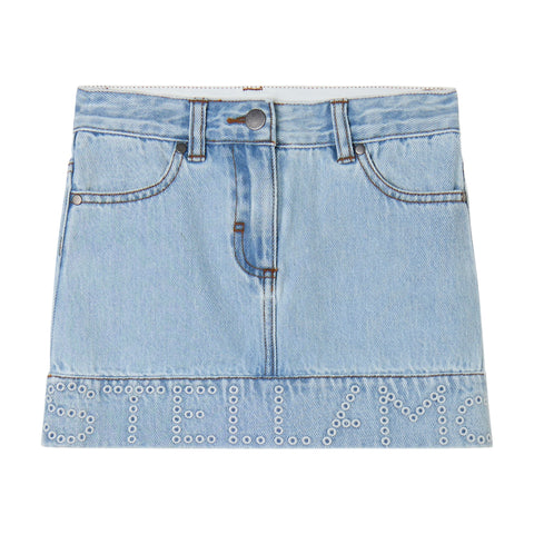 Stella McCartney Kids Girls Denim Logo Skirt