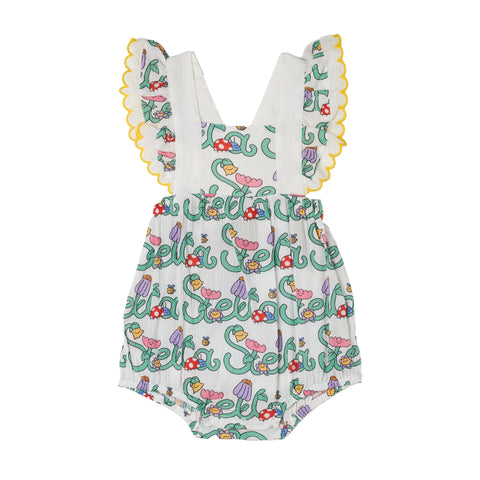 Stella McCartney Kids Baby Girls Ivory Logo Frill Romper