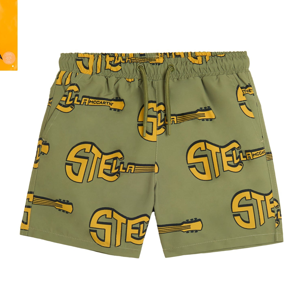 Stella McCartney Kids Boys Khaki Guitar Swim Shorts