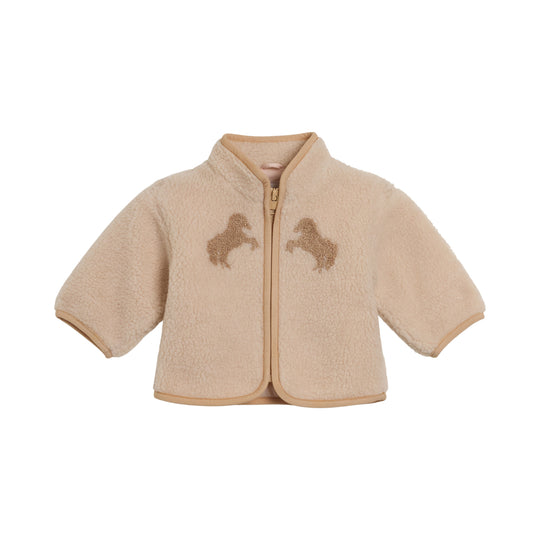Girls Beige Horse Fleece
