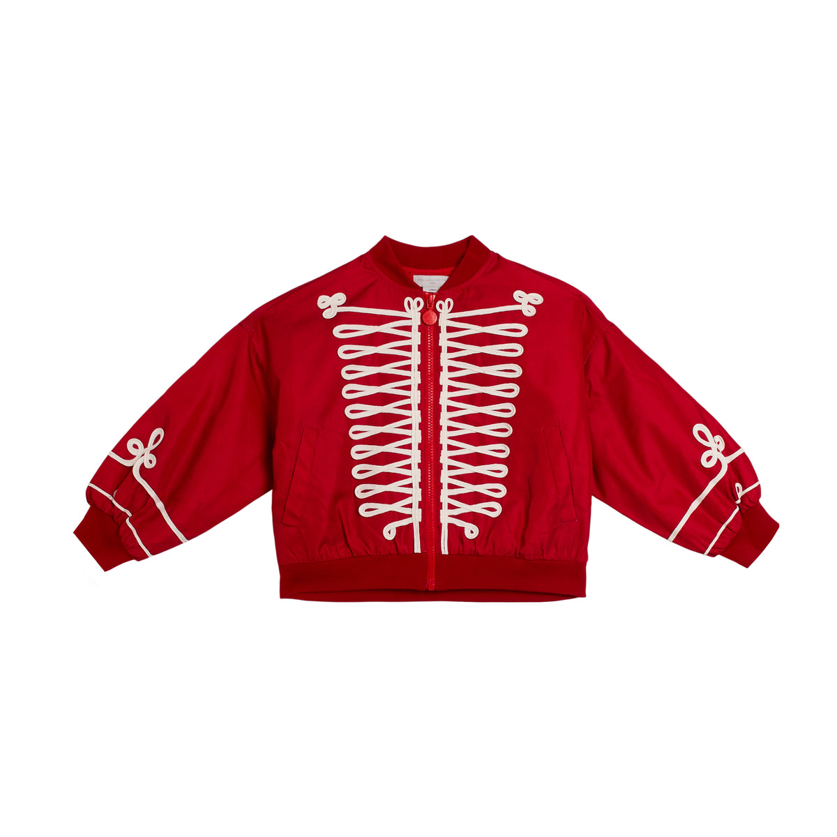 Girls Red Military Bomber Jacket