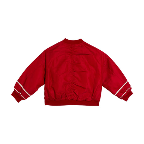 Girls Red Military Bomber Jacket