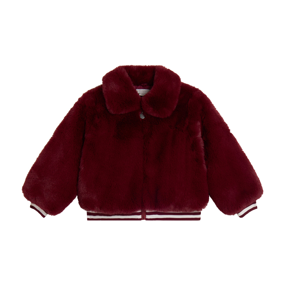 Girls Maroon Faux Fur Bomber Jacket