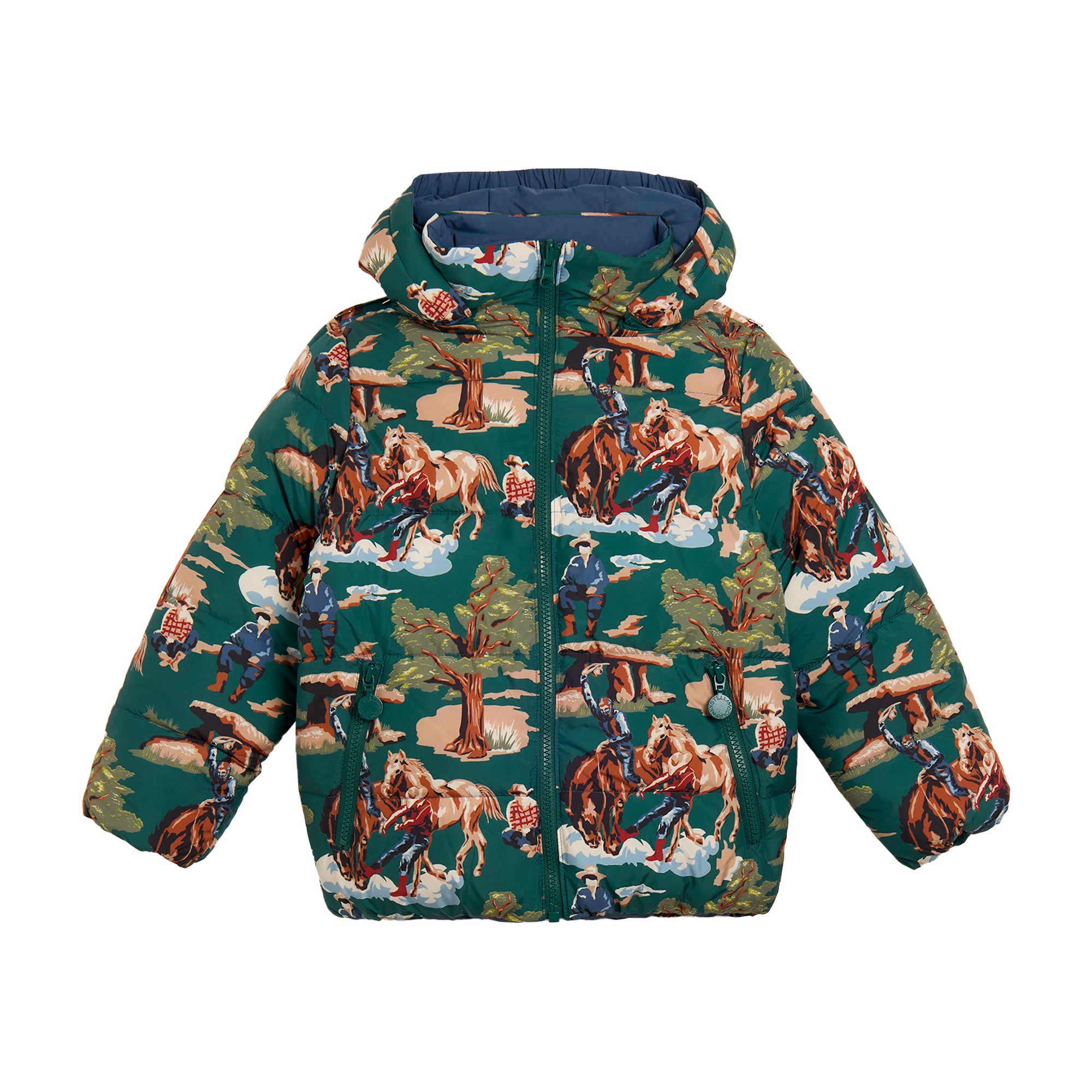 Stella McCartney Kids Boys Green And Multicoloured Puffer