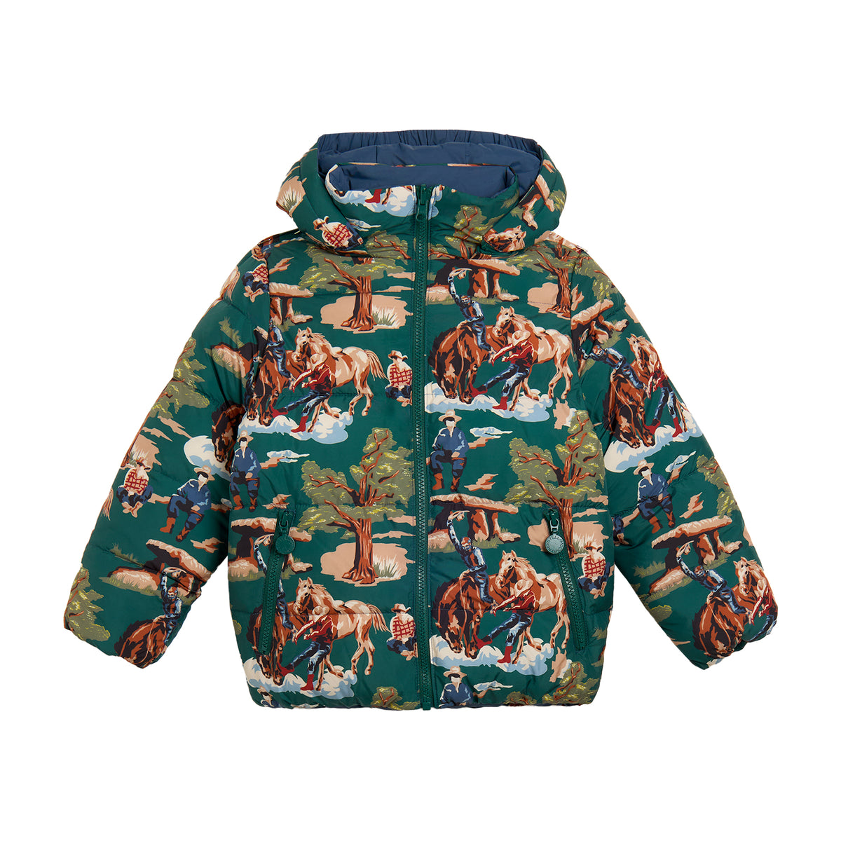 Stella McCartney Kids Boys Green And Multicoloured Puffer