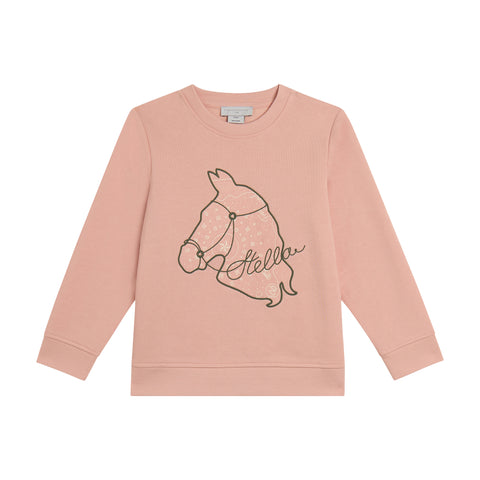 Stella McCartney Kids Girls Pink Horse Sweatshirt