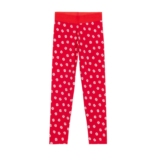 Girls Red And White Leggings