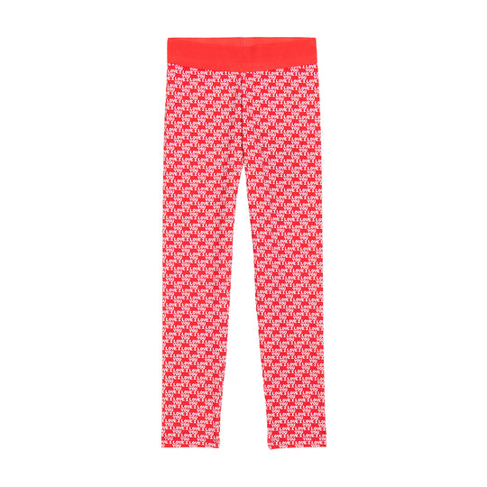 Girls Red And White Leggings