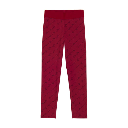 Girls Bordeaux Logo Sport Leggings