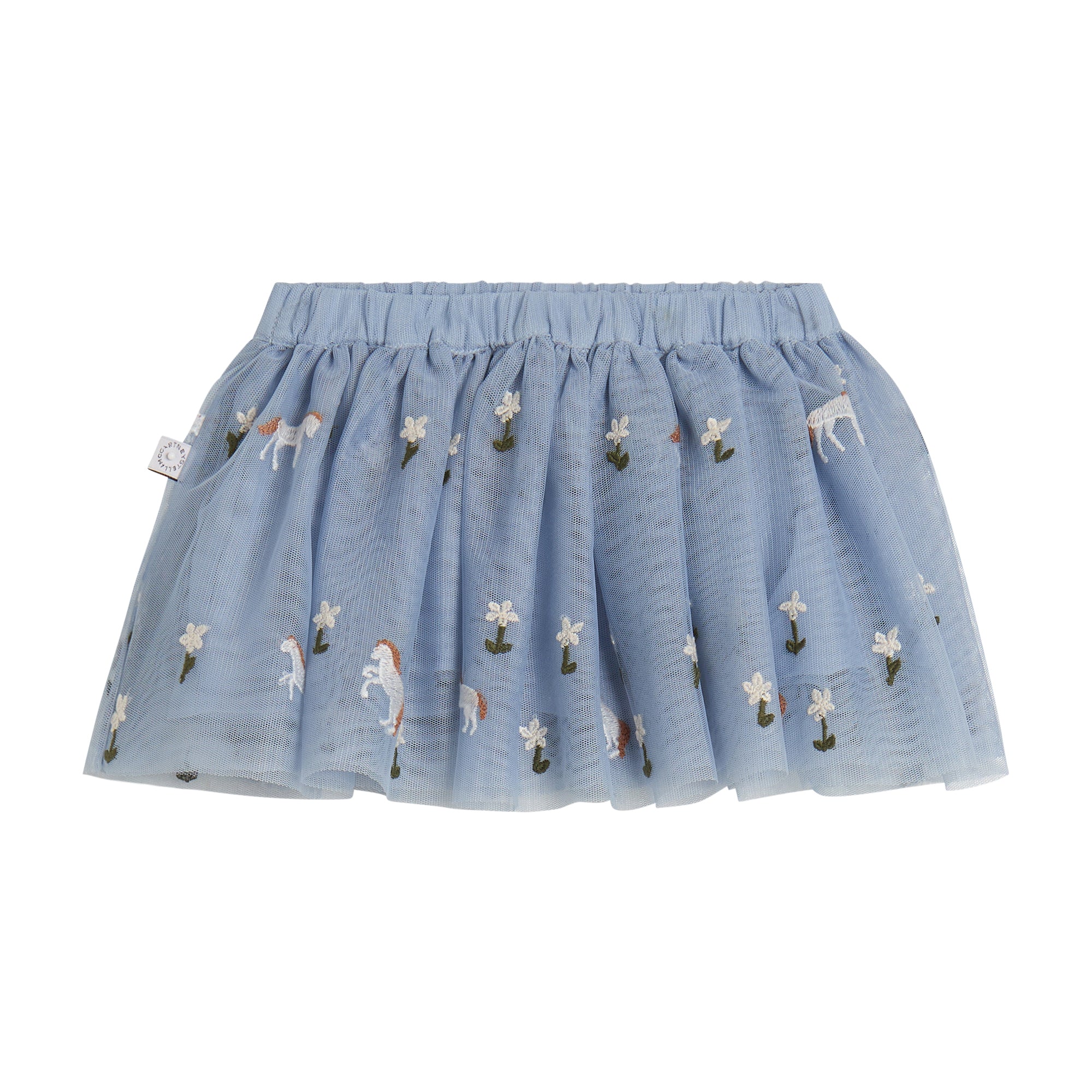 Stella McCartney Kids Girls Misty Blue Emroidered Skirt