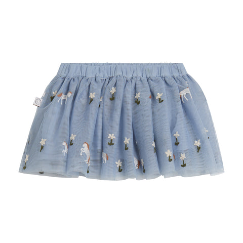 Stella McCartney Kids Girls Misty Blue Emroidered Skirt