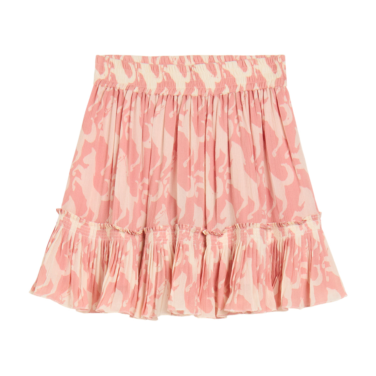 Girls Pink And Ivory Horse Skirt