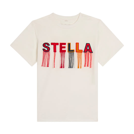 Girls Ivory Logo Fringe T-Shirt