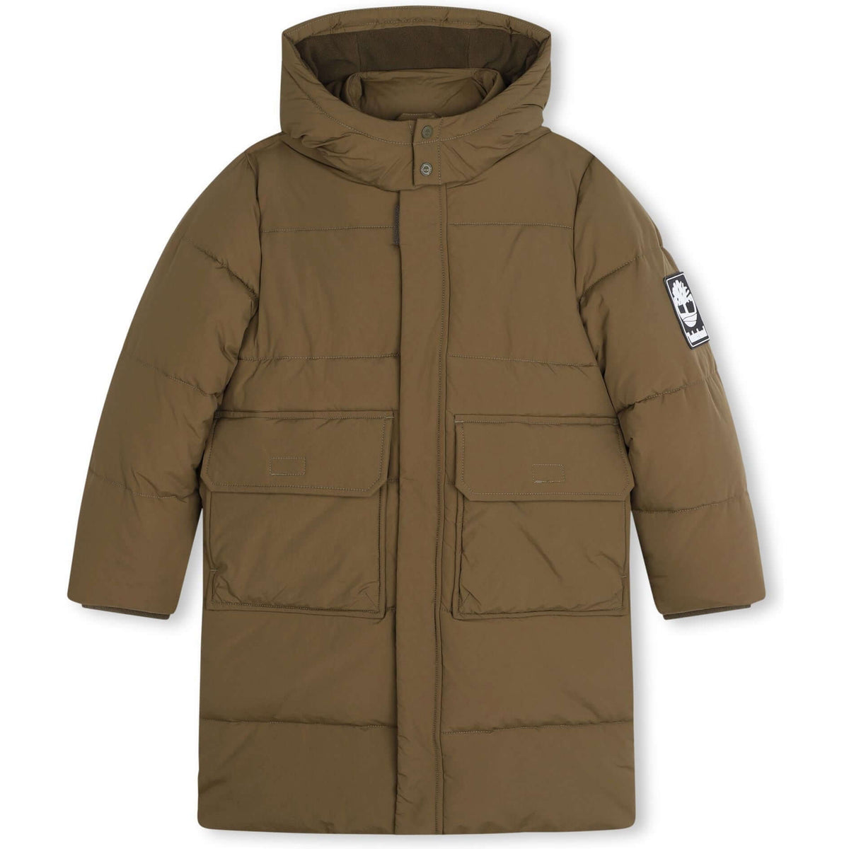 Timberland Kids Boys Khaki Long Puffer Coat