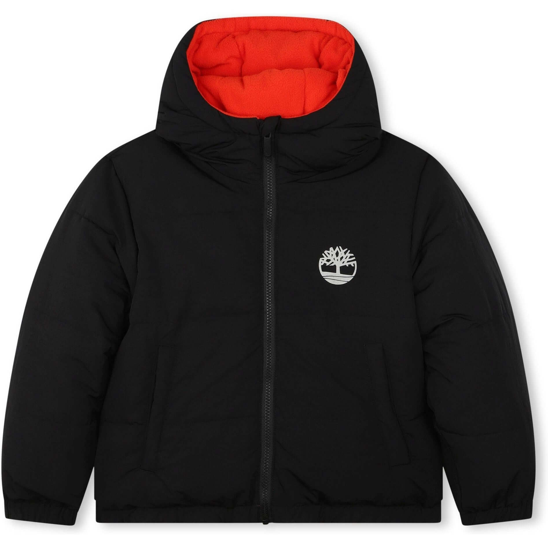 Timberland Kids Boys Red/ Black Reversible Puffer Coat