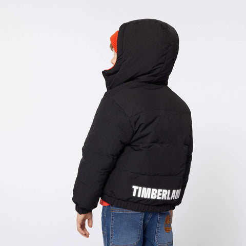 Timberland Kids Boys Red/ Black Reversible Puffer Coat