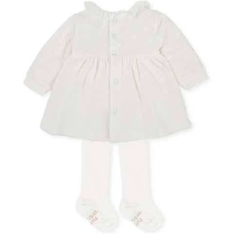 Tutto Piccolo Baby Girls Cream Dress & Tights