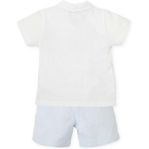 Tutto Piccolo Boys White Polo Shirt & Shorts Set