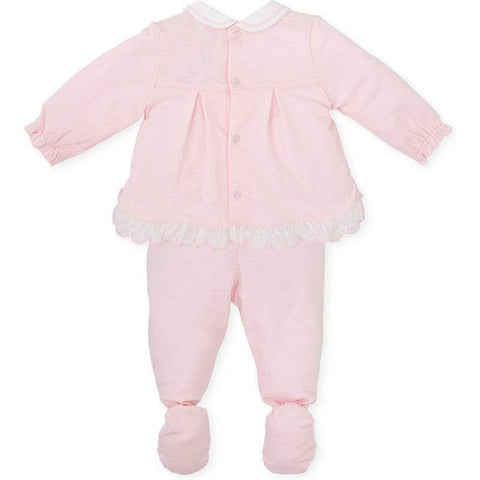 Tutto Piccolo Girls Pink Bow Babygrow Set