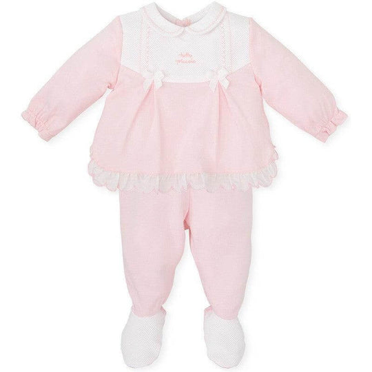 Girls Pink Bow Babygrow Set
