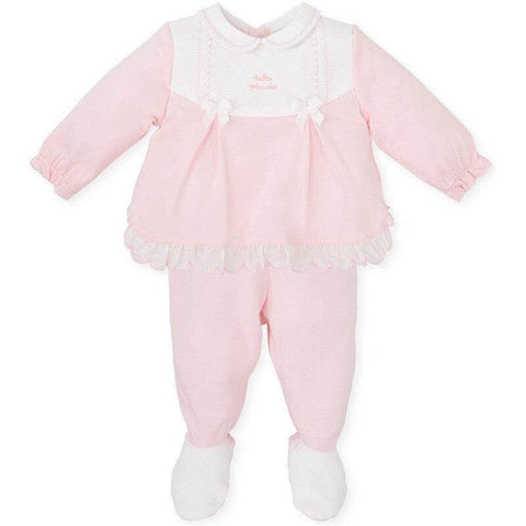 Tutto Piccolo Girls Pink Bow Babygrow Set