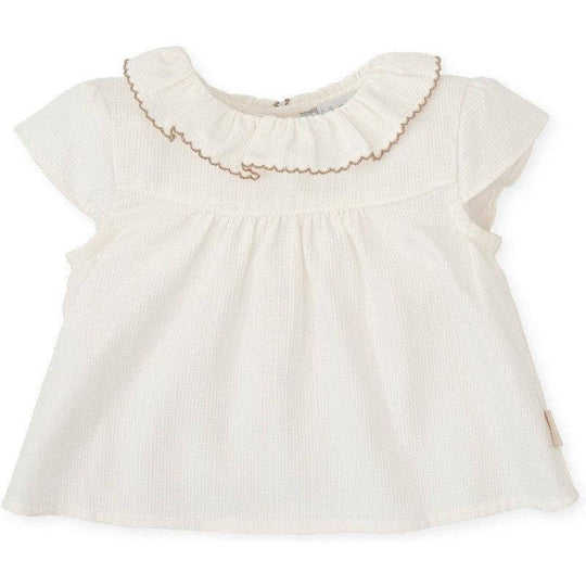 Girls White Linen Blouse