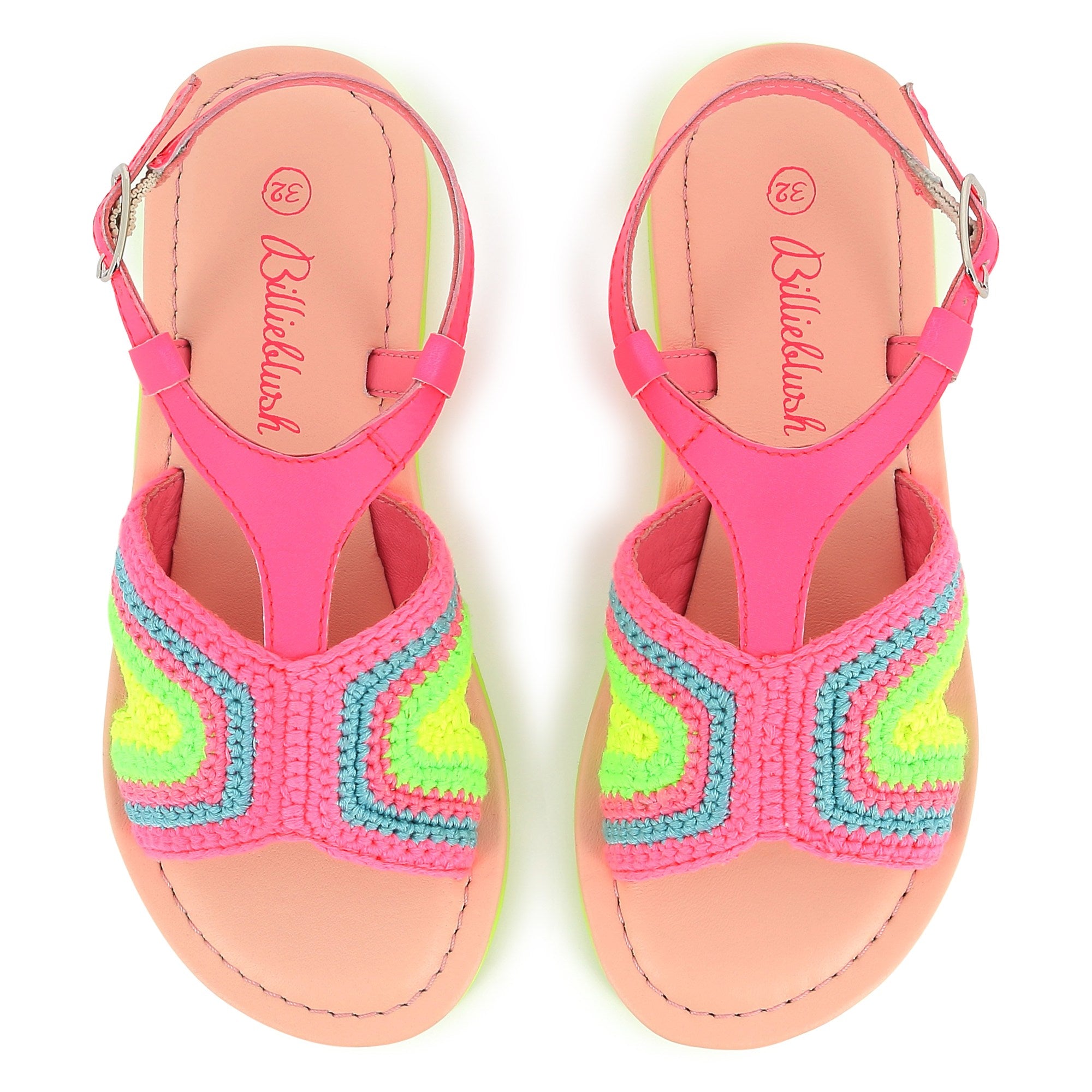 BILLIEBLUSH Girls Pink Crochet Sandals