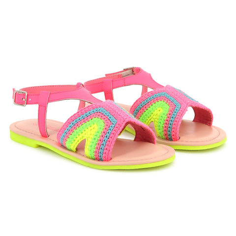 BILLIEBLUSH Girls Pink Crochet Sandals