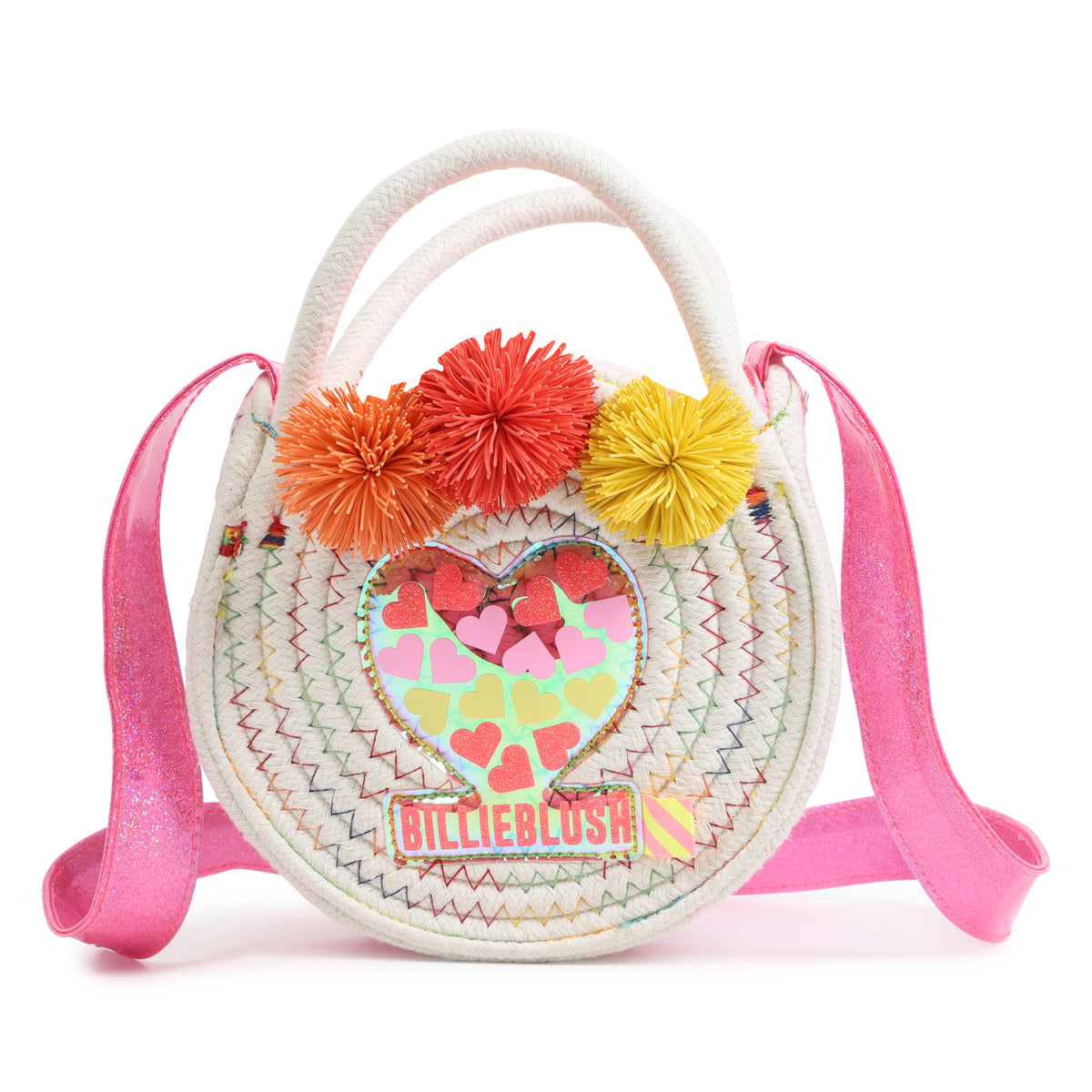 Girls Pink Pom Pom Bag