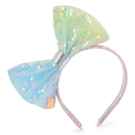 Girls Blue Bow Headband