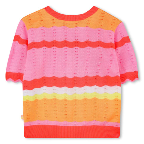 Billieblush Girls Coral Stripe Knitted Set