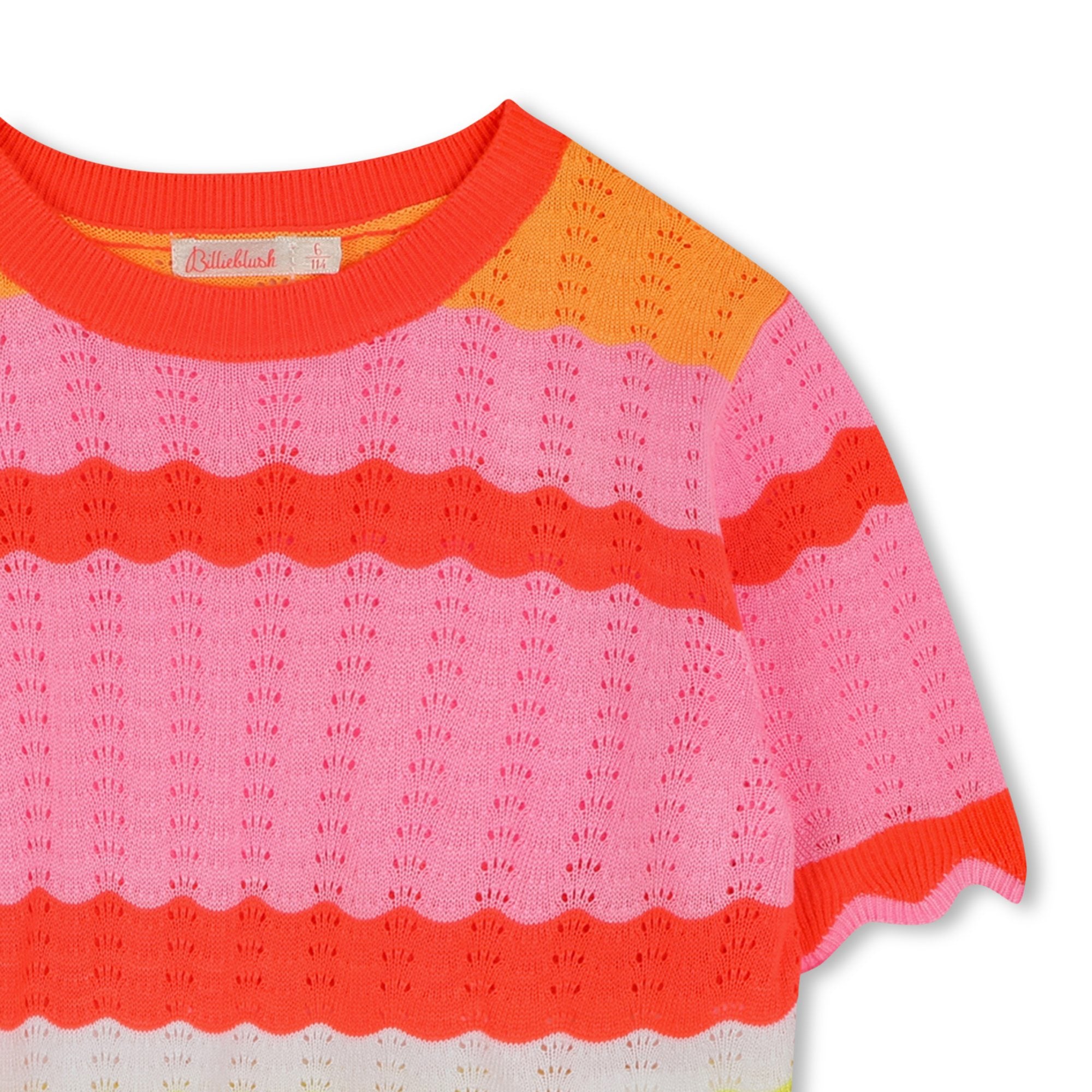 Billieblush Girls Coral Stripe Knitted Set