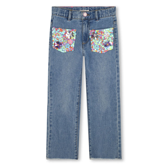Girls Denim Sequin Jeans
