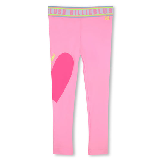 Girls Pink Heart Leggings