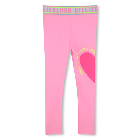 Billieblush Girls Pink Heart Leggings