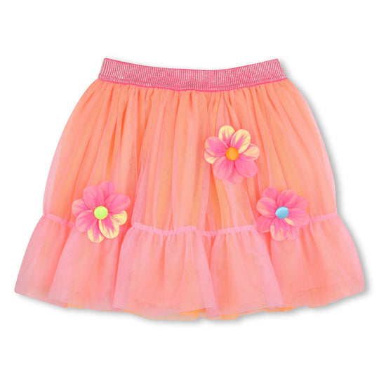 Girls Coral Tulle Skirt
