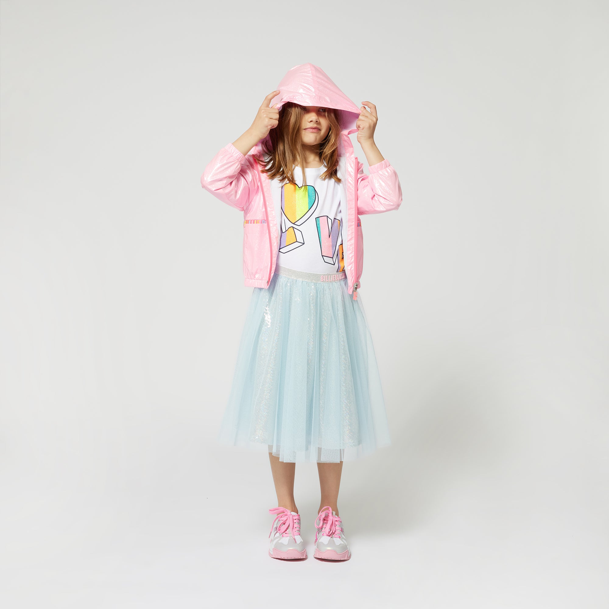 Billieblush Girls Pink Hooded Windbreaker