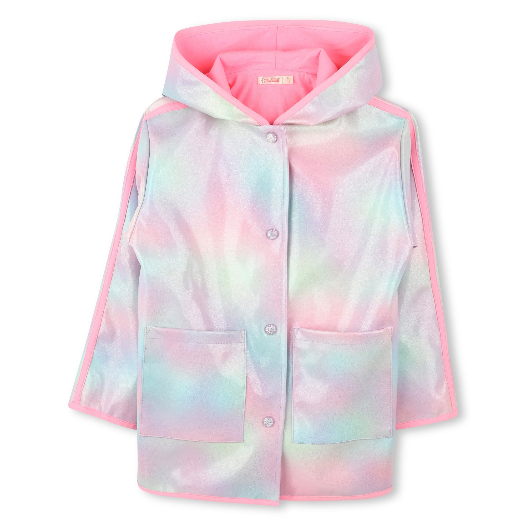 Billieblush Girls Pink Tie Dye Rain Coat