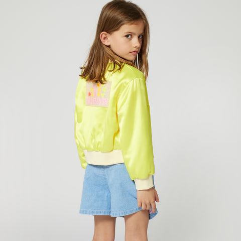 BILLIEBLUSH Girls Yellow Bomber Jacket