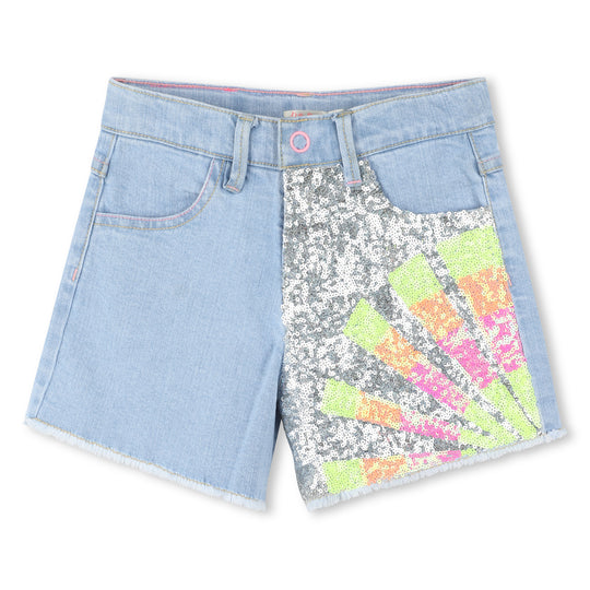 Girls Denim Sequin Sun Shorts