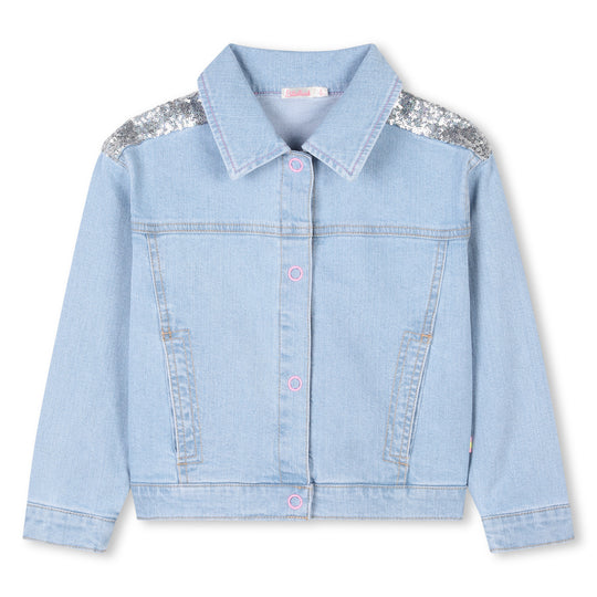 Girls Denim Sequin Jacket