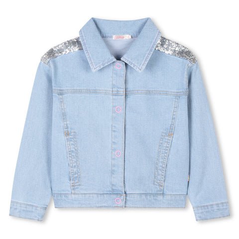 Billieblush Girls Denim Sequin Jacket