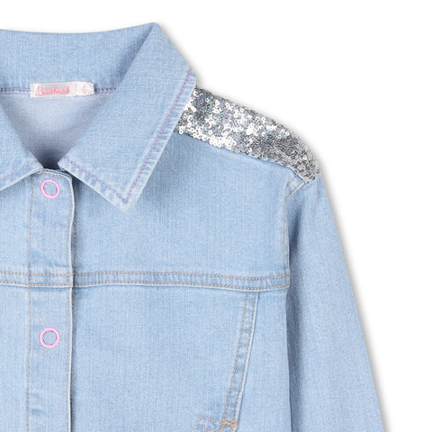 Billieblush Girls Denim Sequin Jacket