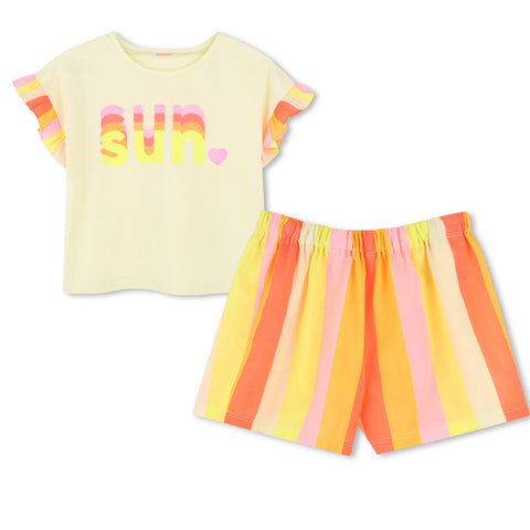 Billieblush Girls Yellow Stripe Short Set