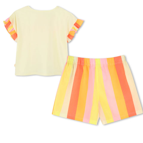 Billieblush Girls Yellow Stripe Short Set